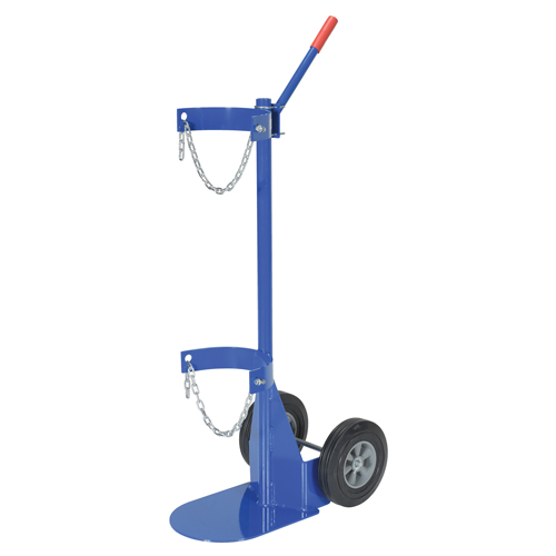 Chariot pour bouteille de gaz, Roues Caoutchouc, Base de 12" la x 15-1/2" lo, 500 lb Sécurité Médic