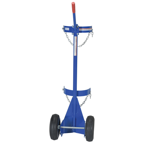 Chariot pour bouteille de gaz, Roues Pneumatique, Base de 12" la x 15-1/2" lo, 500 lb Sécurité Médic