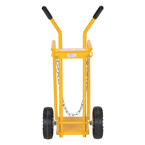 Chariot pour bouteille de gaz, Roues Caoutchouc moul&eacute;, Base de 9-13/16" la x 16" lo, 150 lb Sécurité Médic