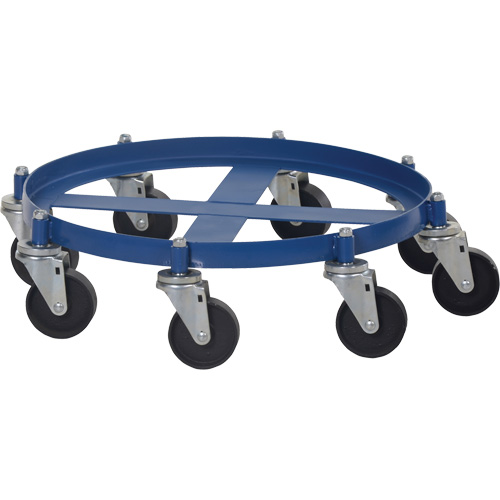 Octagon Drum Dolly, Steel, 2000 lbs. Capacity, 27-1/16" Diameter, Cast Iron Casters Sécurité Médic