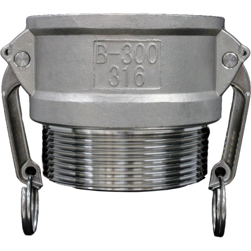 Cam & Groove Coupling, Stainless Steel, Type B, 3/4", Male NPT, 250 PSI Sécurité Médic