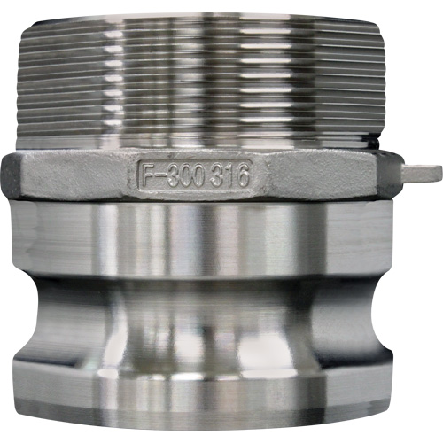 Accouplement &agrave; came et rainure, Acier inoxydable, Type F, 3", NPT m&acirc;le, 200 psi Sécurité Médic
