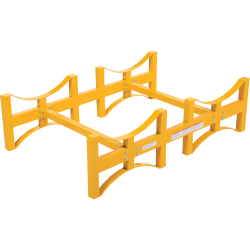Porte-barils empilable en acier, 2 barils, Capacit&eacute; de 1600 lb, 45-1/2" la x 29-7/8" p x 12-3/4" h Sécurité Médic