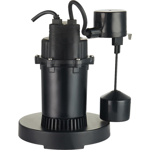 Pompe de puisard submersible thermoplastique, 2560 gal./h, 115 V, 4,6 A, 1/3 CV Sécurité Médic