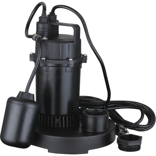 Pompe de puisard submersible thermoplastique, 2560 gal./h, 115 V, 4,6 A, 1/3 CV Sécurité Médic