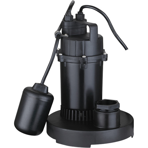 Pompe de puisard submersible thermoplastique, 2560 gal./h, 115 V, 4,6 A, 1/3 CV Sécurité Médic
