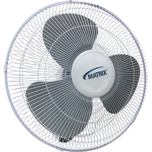 Ventilateur mural oscillant, Commercial, 3 vitesses, Diam&egrave;tre de 16" Sécurité Médic