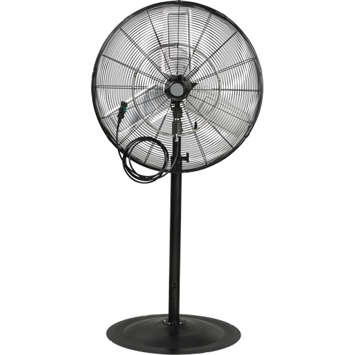 Ventilateur oscillant sur socle avec vaporisation &agrave; moteur &eacute;tanche &agrave; l'eau, Robuste, 3 Vitesses, Diam&egrave;tre de 30" Sécurité Médic