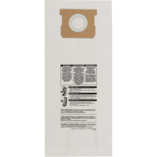 Type O Hang Up/Bulldog Vacuum Paper Bags, 5 US gal. Sécurité Médic