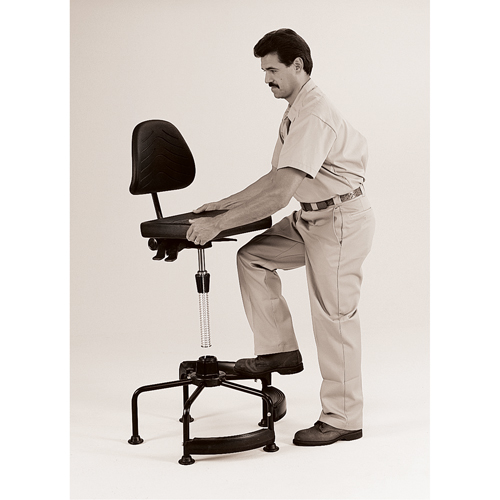 Industrial Stool, Stationary, Adjustable Height, 250 lbs. Capacity Sécurité Médic