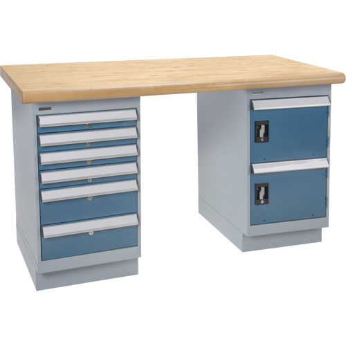 &eacute;tabli robuste, Porte & tiroirs, Cap 1500 lb, 72" la x 36" p, 34" h Sécurité Médic