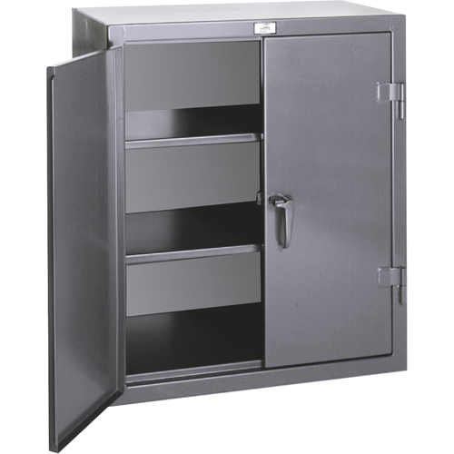 Armoires de rangement hauteur comptoir, Acier, 2 Tablettes, 36" h x 36" la x 20" P, Gris Sécurité Médic