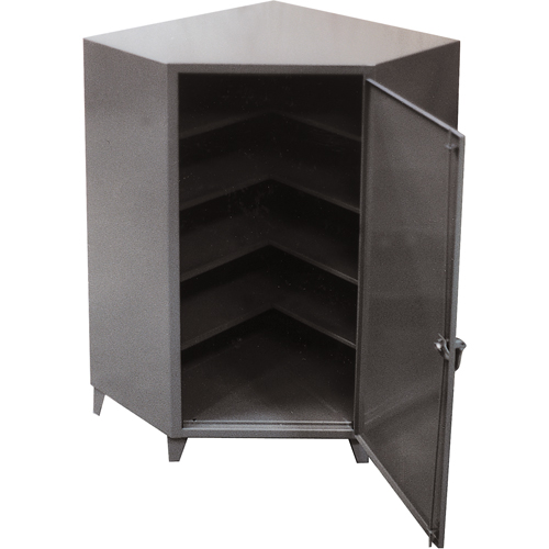 Armoires de coin, Acier, 4 Tablettes, 72" h x 48" la x 24" P, Gris Sécurité Médic