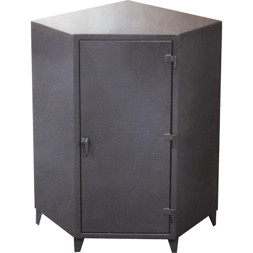 Armoires de coin, Acier, 4 Tablettes, 72" h x 48" la x 24" P, Gris Sécurité Médic