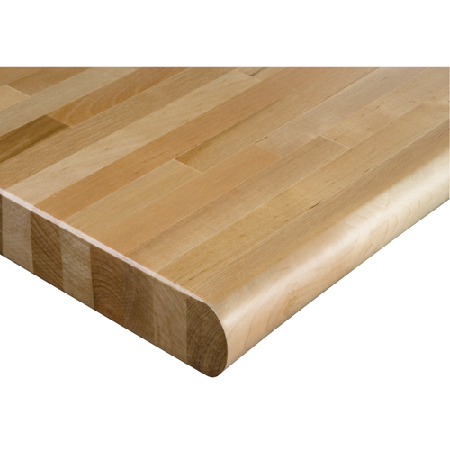 Laminated Hardwood Workbench Top, 60" W x 36" D, Bullnose Edge, 1-3/4" Thick Sécurité Médic