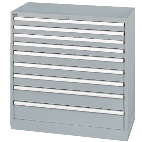 Armoires de rangement avec tiroirs, 9 tiroirs, 40-1/4" la x 22-1/2" p x 41-3/4" h, Gris Sécurité Médic
