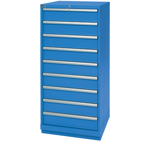Drawer Cabinets, 9 Drawers, 28-1/4" W x 28-1/2" D x 59-1/2" H, Bright blue Sécurité Médic