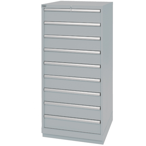 Drawer Cabinets, 9 Drawers, 28-1/4" W x 28-1/2" D x 59-1/2" H, Grey Sécurité Médic