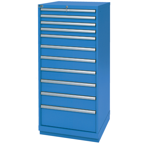 Drawer Cabinets, 11 Drawers, 28-1/4" W x 28-1/2" D x 59-1/2" H, Bright blue Sécurité Médic
