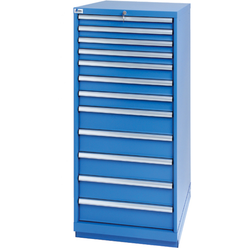 Armoires de rangement avec tiroirs, 12 tiroirs, 28-1/4" la x 28-1/2" p x 59-1/2" h, Bleu brillant Sécurité Médic