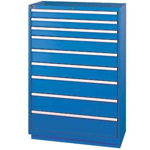 Drawer Cabinets, 9 Drawers, 40-1/4" W x 22-1/2" D x 59-1/2" H, Bright blue Sécurité Médic