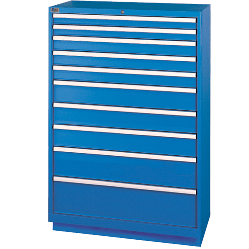 Drawer Cabinets, 10 Drawers, 40-1/4" W x 22-1/2" D x 59-1/2" H, Bright blue Sécurité Médic
