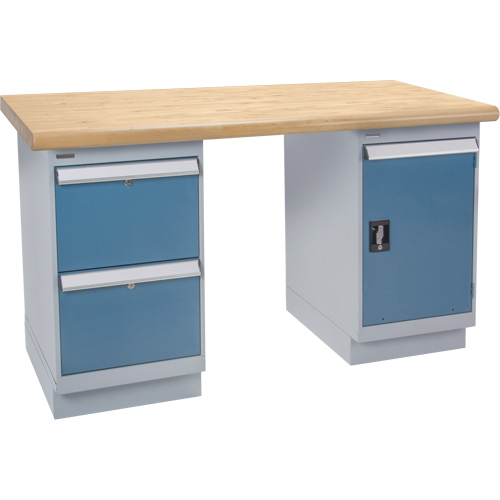 &eacute;tabli robuste, Porte & tiroirs, Cap 1500 lb, 60" la x 36" p, 34" h Sécurité Médic