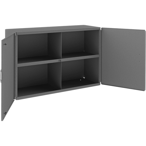 Armoire murale, 24" h x 33-13/16" la x 12-3/8" p, 1 tablettes, Acier, Gris Sécurité Médic