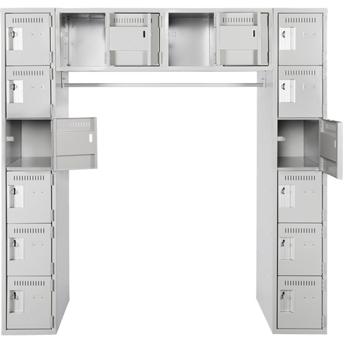 Assembled Archettes Clean Line Economy Lockers, 16 -tier, Bank of 3, 18" x 72" x 12", Steel Sécurité Médic