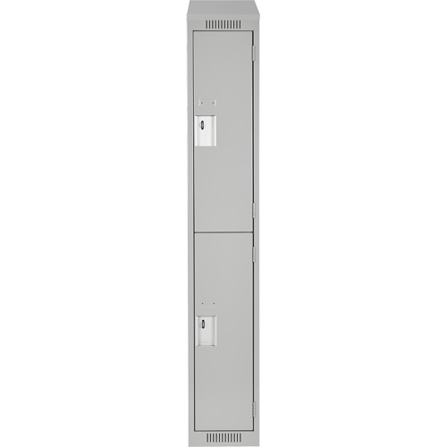 Clean Line Lockers, 2 -tier, 12" x 18" x 78", Steel, Grey, Rivet (Assembled) Sécurité Médic