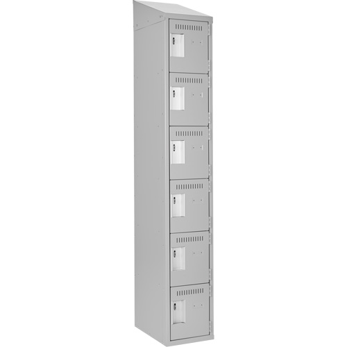 Clean Line Lockerette , 6 -tier, 12" x 18" x 78", Steel, Grey, Rivet (Assembled) Sécurité Médic