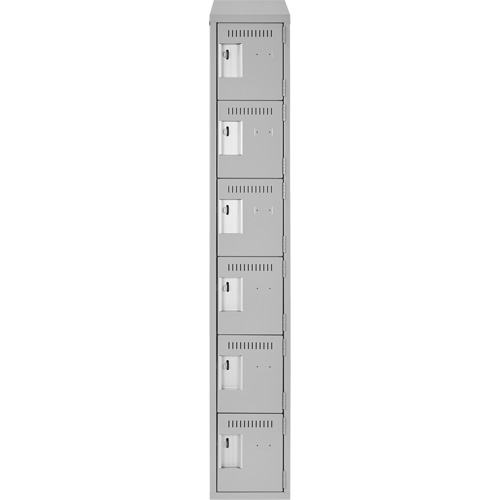 Clean Line Lockerette , 6 -tier, 12" x 18" x 78", Steel, Grey, Rivet (Assembled) Sécurité Médic