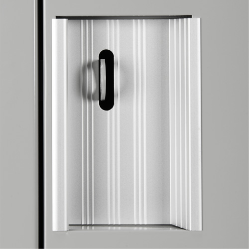 Clean Line Lockerette, 6 -tier, Bank of 4, 48" x 18" x 82", Steel, Charcoal, Rivet (Assembled) Sécurité Médic