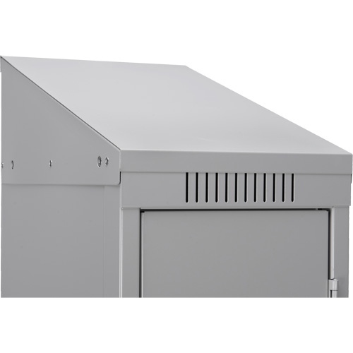 Clean Line Lockerette, 6 -tier, Bank of 4, 48" x 18" x 82", Steel, Charcoal, Rivet (Assembled) Sécurité Médic
