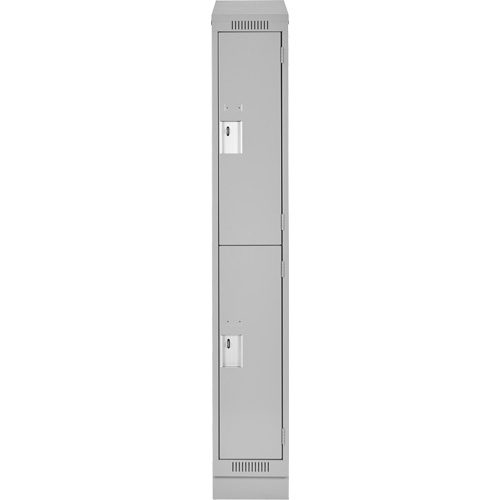 Clean Line Lockers, 2 -tier, 12" x 18" x 82", Steel, Grey, Rivet (Assembled) Sécurité Médic