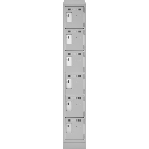 Clean Line Lockerette, 6 -tier, 12" x 18" x 82", Steel, Grey, Rivet (Assembled) Sécurité Médic