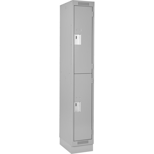 Clean Line Lockers, 2 -tier, 12" x 18" x 76", Steel, Grey, Rivet (Assembled) Sécurité Médic