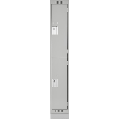 Clean Line Lockers, 2 -tier, 12" x 18" x 76", Steel, Grey, Rivet (Assembled) Sécurité Médic