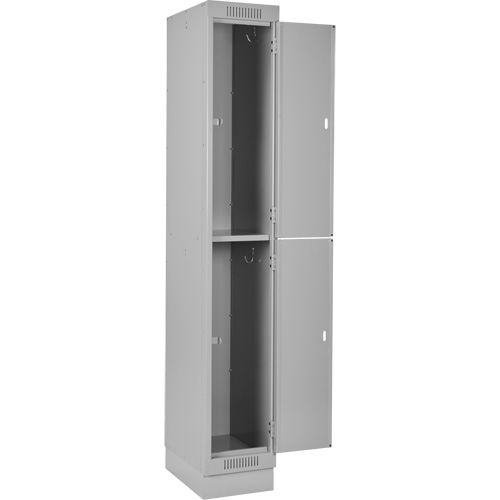 Clean Line Lockers, 2 -tier, Bank of 4, 48" x 18" x 76", Steel, Grey, Rivet (Assembled) Sécurité Médic