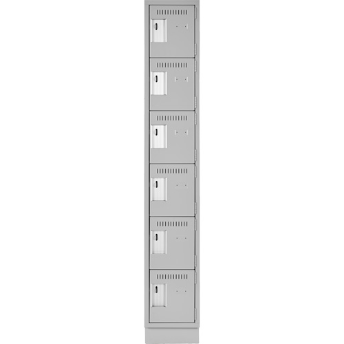 Clean Line Lockerette, 6 -tier, 12" x 18" x 76", Steel, Grey, Rivet (Assembled) Sécurité Médic