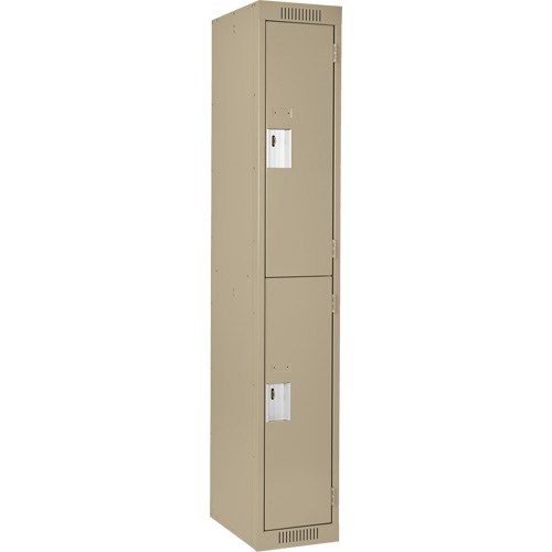 Casiers Clean Line, 2 niveaux, 12" x 18" x 72", Acier, Beige, Rivet (assembl&eacute;) Sécurité Médic