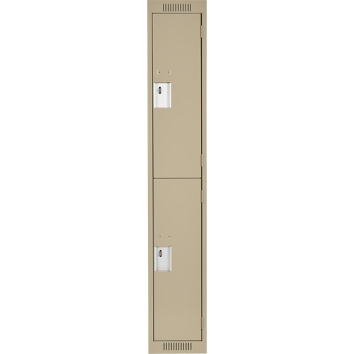 Casiers Clean Line, 2 niveaux, 12" x 18" x 72", Acier, Beige, Rivet (assembl&eacute;) Sécurité Médic