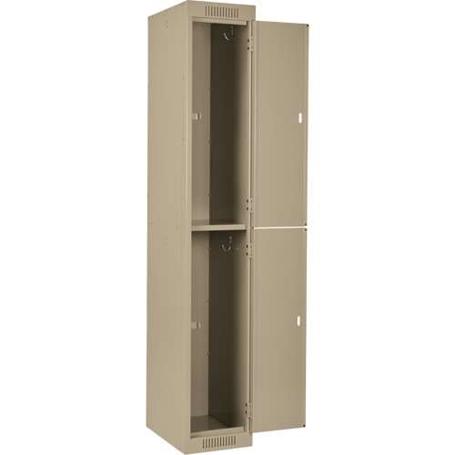 Casiers Clean Line, 2 niveaux, Bloc de 4, 48" x 18" x 72", Acier, Beige, Rivet (assembl&eacute;) Sécurité Médic