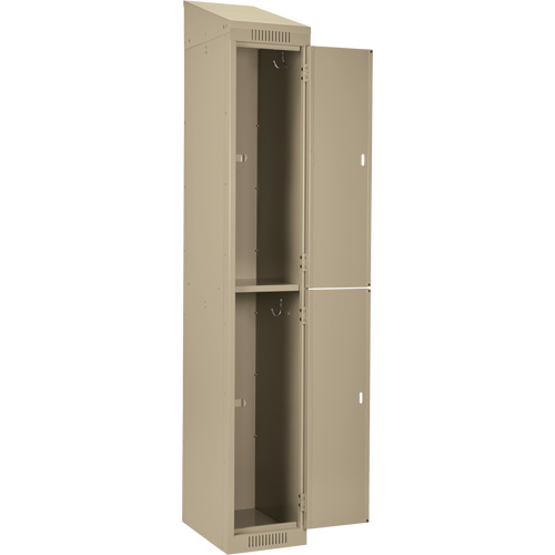 Clean Line Lockers, 2 -tier, Bank of 4, 48" x 18" x 78", Steel, Beige, Rivet (Assembled) Sécurité Médic