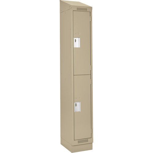 Clean Line Lockers, 2 -tier, 12" x 18" x 82", Steel, Beige, Rivet (Assembled) Sécurité Médic