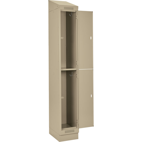 Clean Line Lockers, 2 -tier, Bank of 4, 48" x 18" x 82", Steel, Beige, Rivet (Assembled) Sécurité Médic