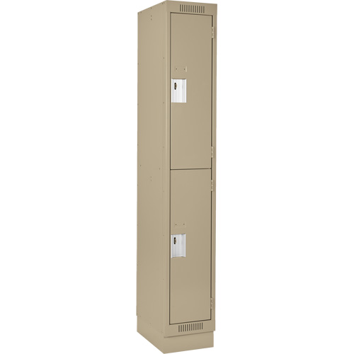 Casiers Clean Line, 2 niveaux, 12" x 18" x 76", Acier, Beige, Rivet (assembl&eacute;) Sécurité Médic