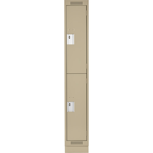 Casiers Clean Line, 2 niveaux, 12" x 18" x 76", Acier, Beige, Rivet (assembl&eacute;) Sécurité Médic