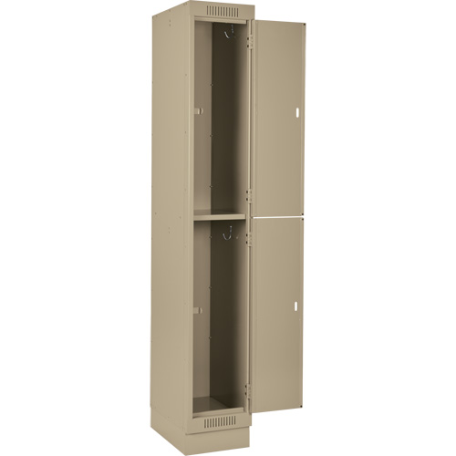 Clean Line Lockers, 2 -tier, Bank of 4, 48" x 18" x 76", Steel, Beige, Rivet (Assembled) Sécurité Médic