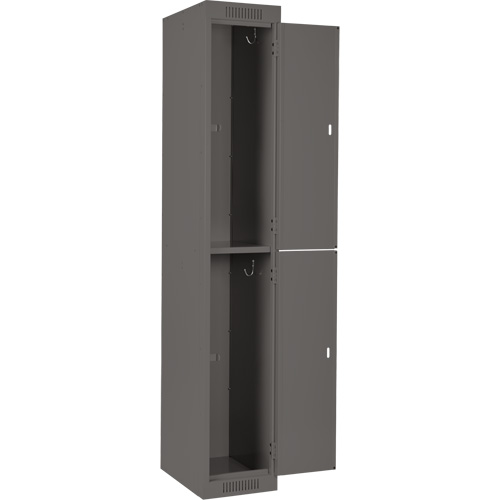 Clean Line Lockers, 2 -tier, Bank of 4, 48" x 18" x 72", Steel, Charcoal, Rivet (Assembled) Sécurité Médic